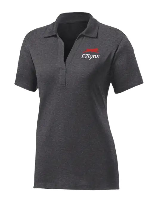 Womens Dark Grey Heather Contender Polo w/EZLynx Logo