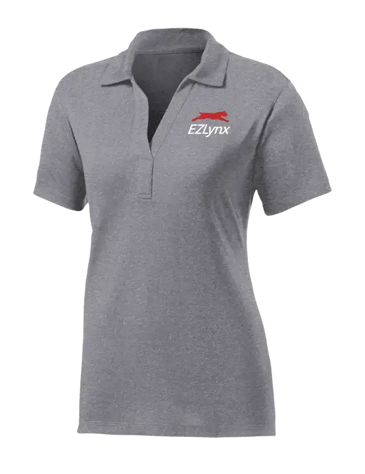 Womens Medium Grey Heather Contender Polo w/EZLynx Logo