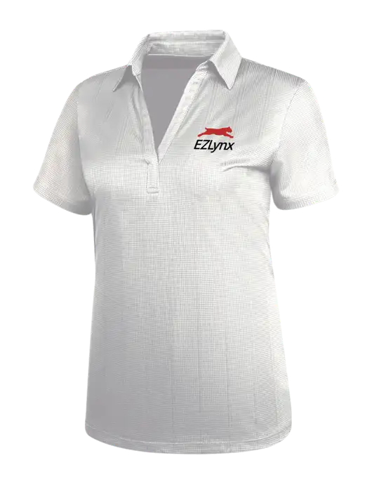 White Womens Performance Fine Jacquard Polo w/EZLynx Logo