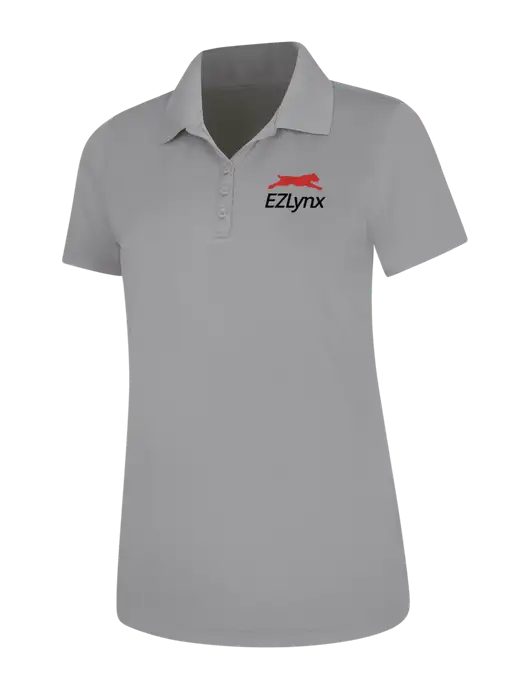 Light Grey Womens Dry Zone UV Mesh Polo w/EZLynx Logo