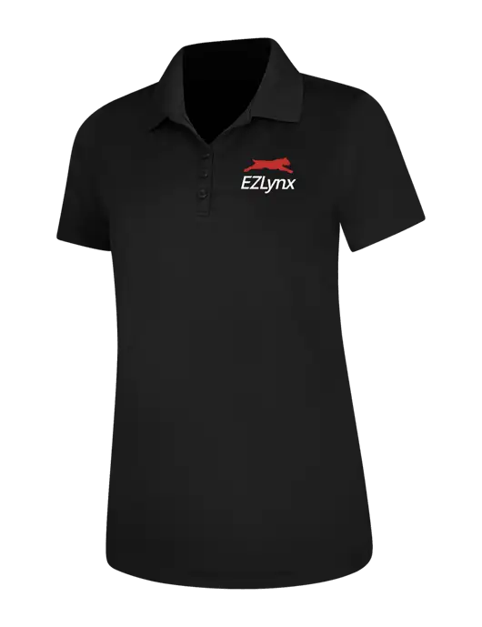 Black Womens Dry Zone UV Mesh Polo w/EZLynx Logo