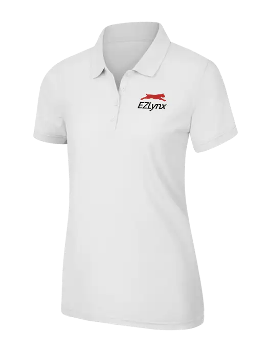 White Womens Core Classic Pique Polo w/EZLynx Logo