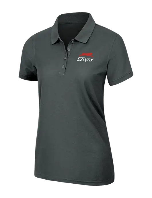 Dark Grey Womens Core Classic Pique Polo w/EZLynx Logo