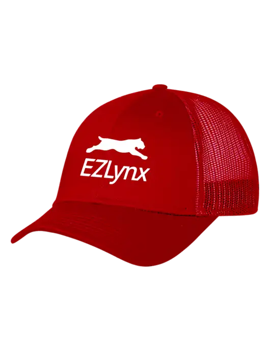 Red Mesh Trucker Cap Snap Back w/EZLynx Logo