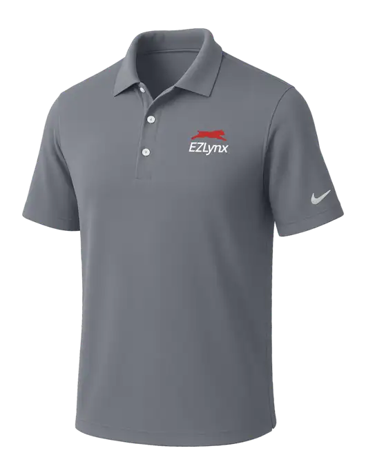NIKE Medium Grey Dri-Fit Micro Pique Polo w/EZLynx Logo