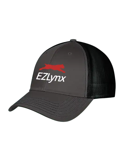 Charcoal & Black Mesh Trucker Cap Snap Back w/EZLynx Logo