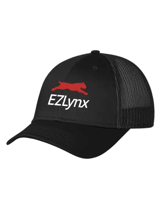 Black Mesh Trucker Cap Snap Back w/EZLynx Logo