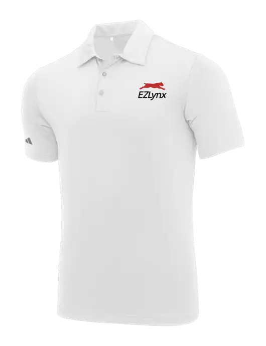 Adidas White Ultimate Solid Polo w/EZLynx Logo