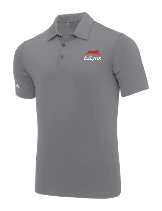 Adidas Medium Grey Ultimate Solid Polo w/EZLynx Logo