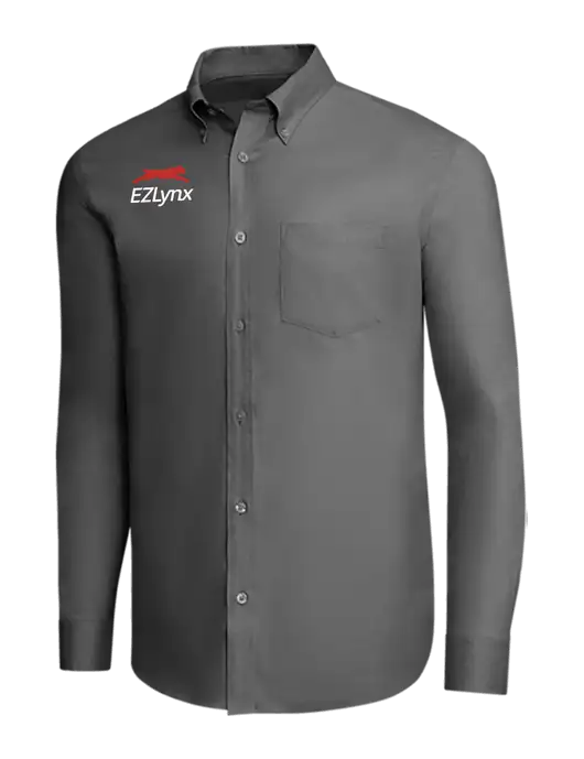 Brooks Brothers Dark Grey Wrinkle-Free Stretch Pinpoint Shirt w/EZLynx Logo