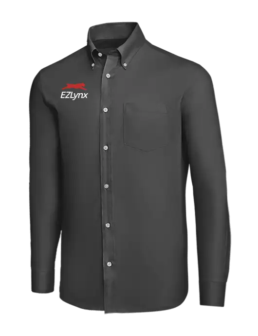 Brooks Brothers Dark Grey Wrinkle-Free Stretch Nailhead Shirt w/EZLynx Logo