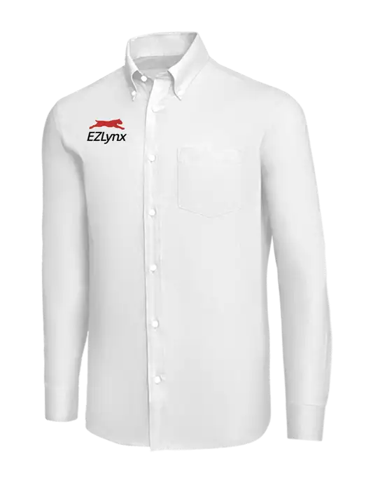 Brooks Brothers White Wrinkle-Free Stretch Nailhead Shirt w/EZLynx Logo