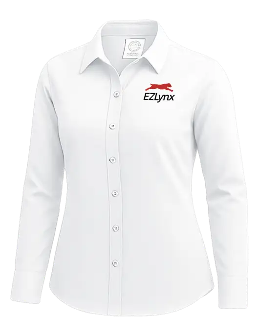 Brooks Brothers Womens White Wrinkle-Free Stretch Nailhead Shirt w/EZLynx Logo