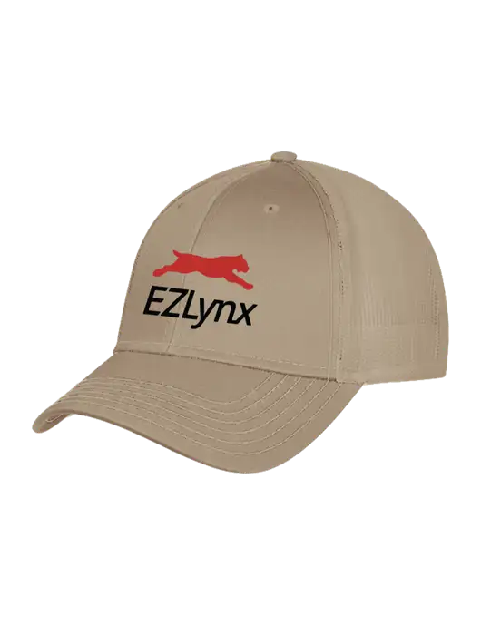 Khaki Mesh Trucker Cap Snap Back w/EZLynx Logo