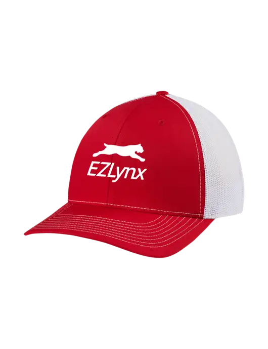 Richardson Adjustable Snapback Original 112 Trucker Cap Red w/White Mesh w/EZLynx Logo