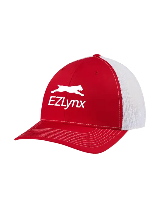 Richardson Adjustable Snapback Original 112 Trucker Cap Red w/White Mesh w/EZLynx Logo