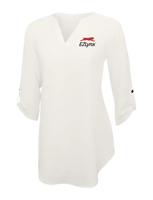 Ivory Womens 3/4 Sleeve Tunic Blouse w/EZLynx Logo