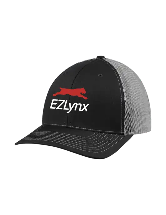 Richardson Adjustable Snapback Original 112 Trucker Cap Black w/Charcoal Mesh w/EZLynx Logo