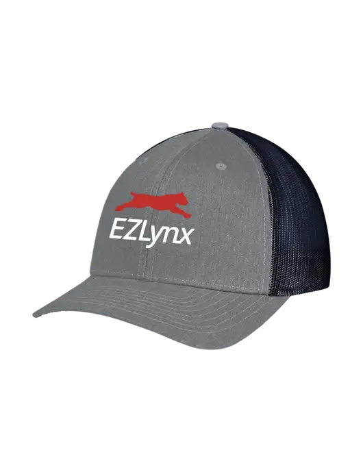 Richardson Adjustable Snapback Original 112 Trucker Cap Heather Grey w/Navy Mesh w/EZLynx Logo