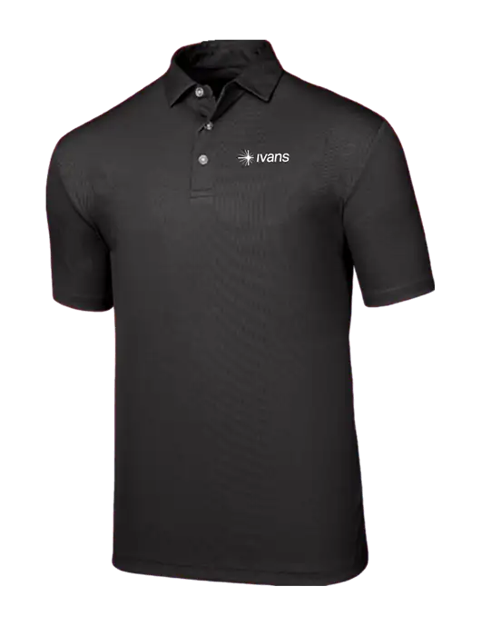Callaway Birdseye Black Polo w/IVANS Logo