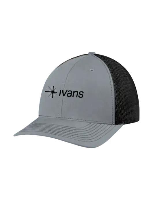 Richardson Adjustable Snapback Original 112 Trucker Cap Heather Grey w/Black Mesh w/IVANS Logo