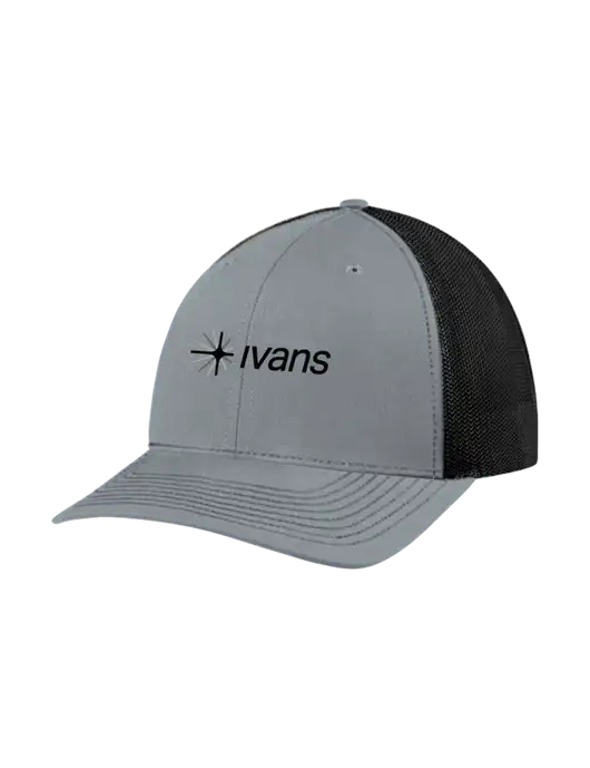 Richardson Adjustable Snapback Original 112 Trucker Cap Heather Grey w/Black Mesh w/IVANS Logo