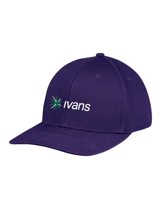 Premium Modern Structured Twill Purple Snapback Cap w/IVANS Logo