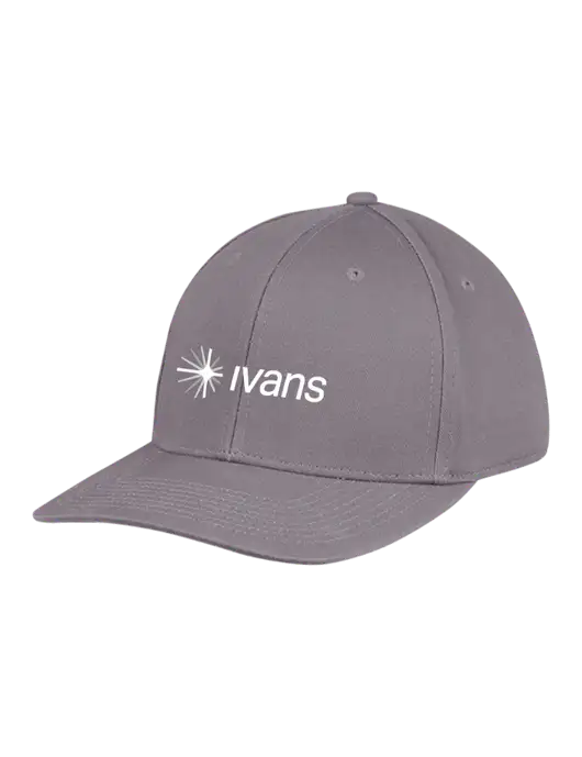 Premium Modern Structured Twill Charcoal Snapback Cap w/IVANS Logo
