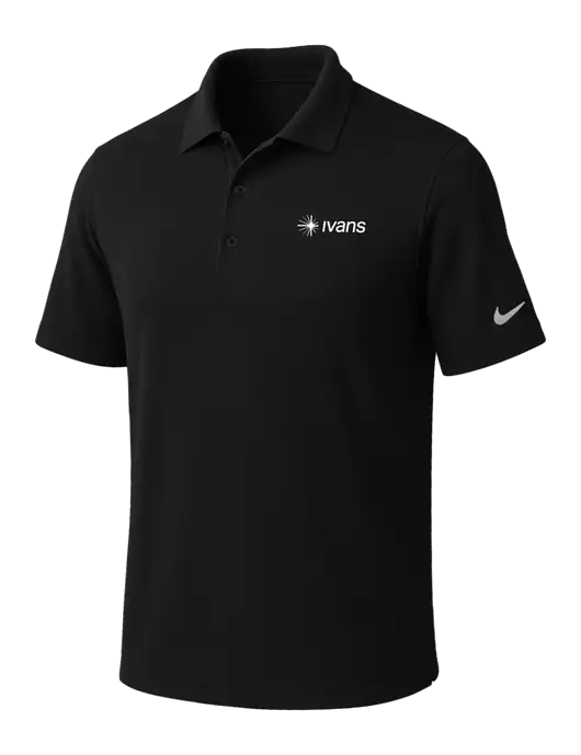 NIKE Black Dri-Fit Micro Pique Polo w/IVANS Logo