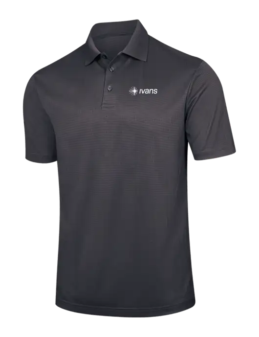 Dark Grey Performance Fine Jacquard Polo w/IVANS Logo