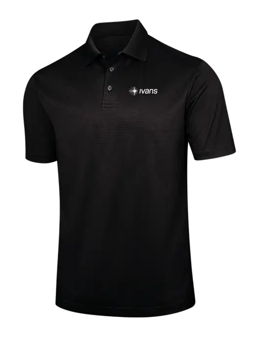 Black Performance Fine Jacquard Polo w/IVANS Logo