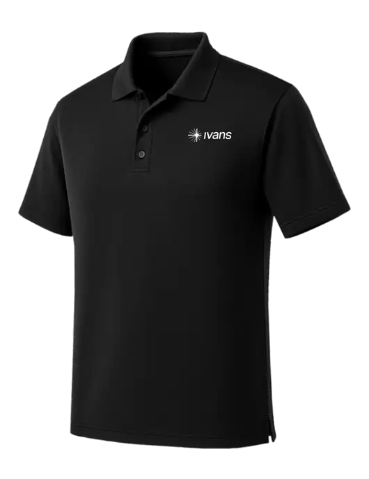 Black Dry Zone UV Micro Mesh Polo w/IVANS Logo