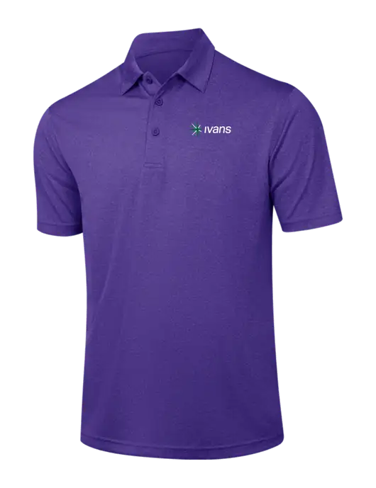 Purple Heather Contender Polo w/IVANS Logo