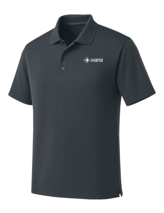 Dark Grey Dry Zone UV Micro Mesh Polo w/IVANS Logo