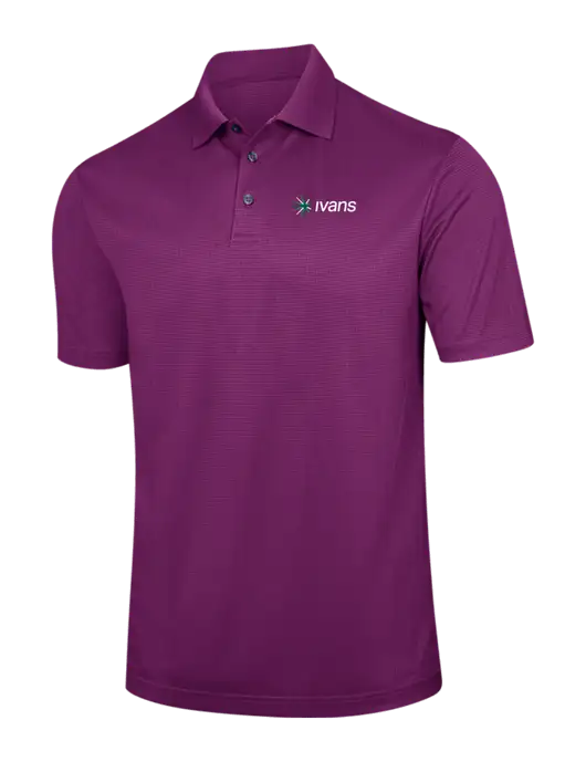 Violet Purple Performance Fine Jacquard Polo w/IVANS Logo