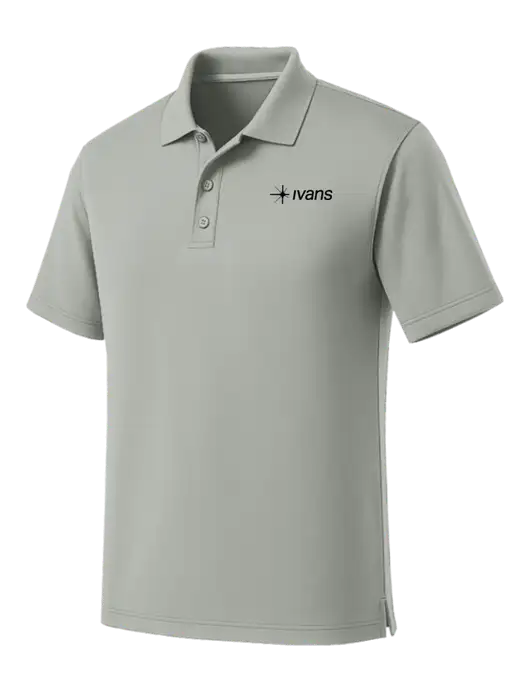 Light Grey Dry Zone UV Micro Mesh Polo w/IVANS Logo
