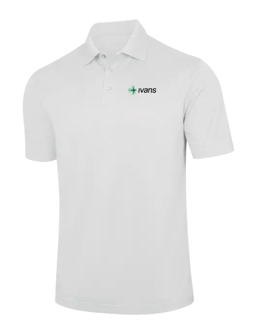 White Performance Fine Jacquard Polo w/IVANS Logo