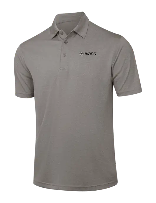 Medium Grey Heather Contender Polo w/IVANS Logo