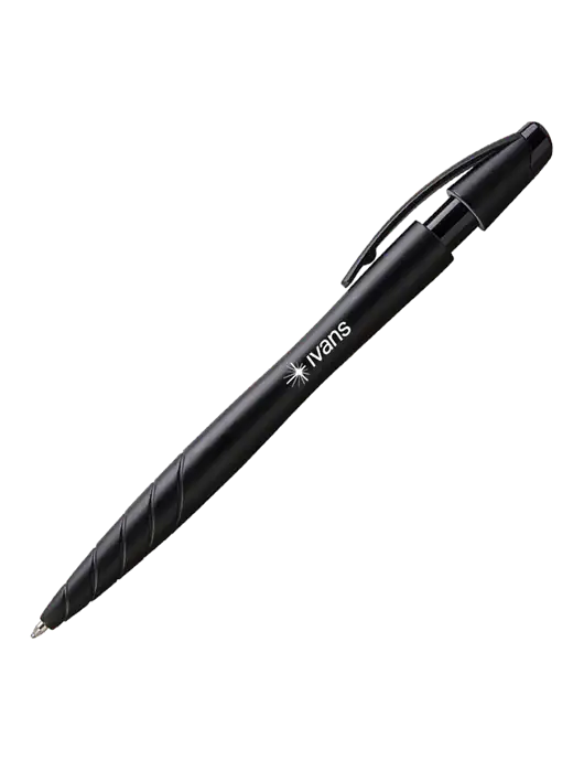Awali Black Metallic Pen - Black Ink w/IVANS Logo