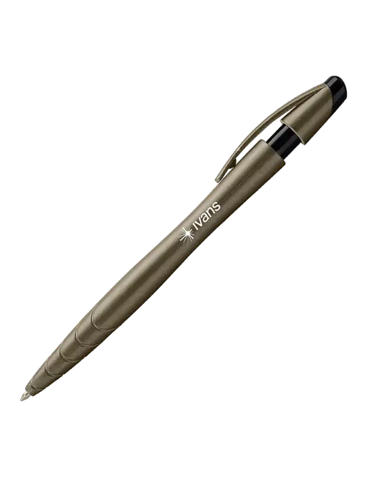 Awali Grey Metallic Pen - Black Ink w/IVANS Logo