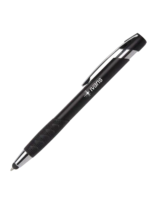 Alize Black Stylus Black Ink Pen w/IVANS Logo