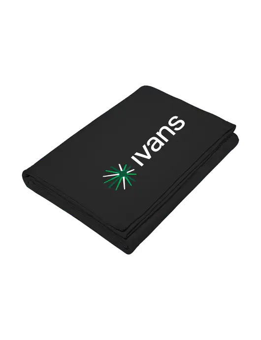 Core Black Fleece Sweatshirt Blanket w/IVANS Logo
