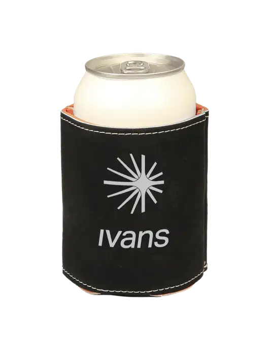 Black Leatherette Beverage Holder w/IVANS Logo