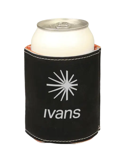 Black Leatherette Beverage Holder w/IVANS Logo