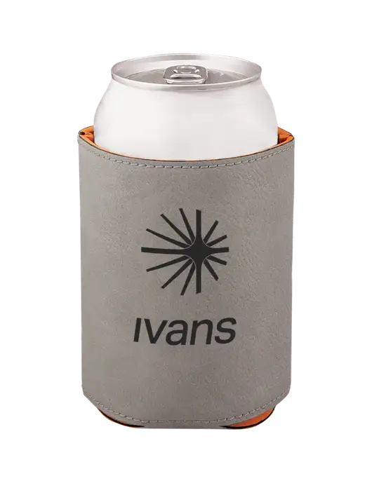 Grey Leatherette Beverage Holder w/IVANS Logo