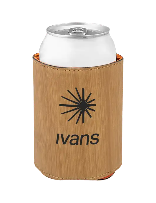 Bamboo Leatherette Beverage Holder w/IVANS Logo