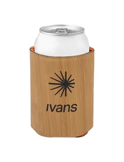 Bamboo Leatherette Beverage Holder w/IVANS Logo
