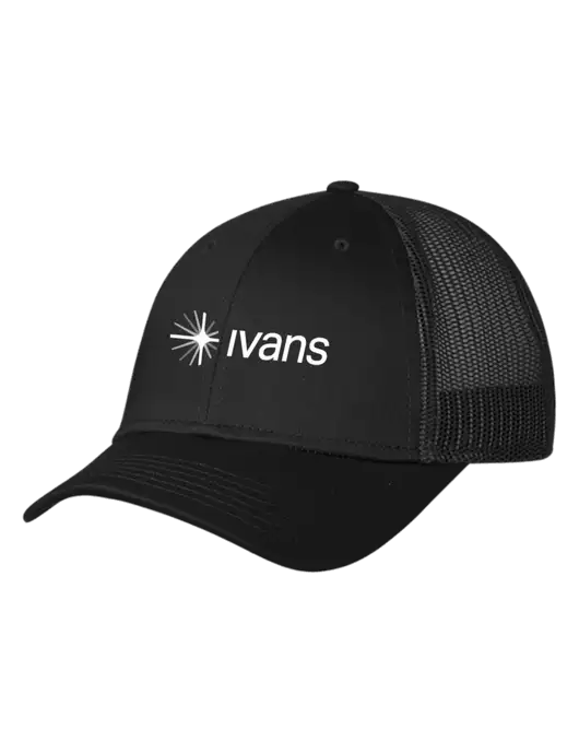 Black Mesh Trucker Cap Snap Back w/IVANS Logo