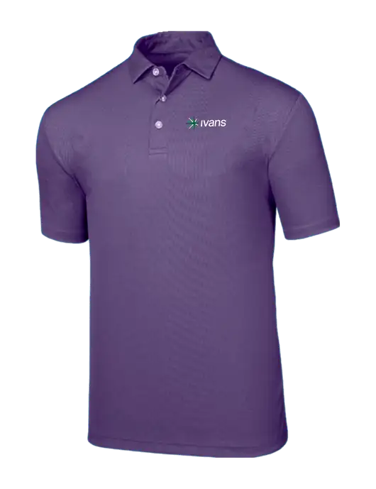 Callaway Birdseye Purple Polo w/IVANS Logo