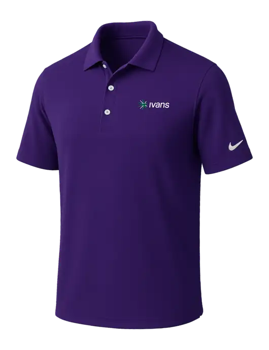 NIKE Purple Dri-Fit Micro Pique Polo w/IVANS Logo
